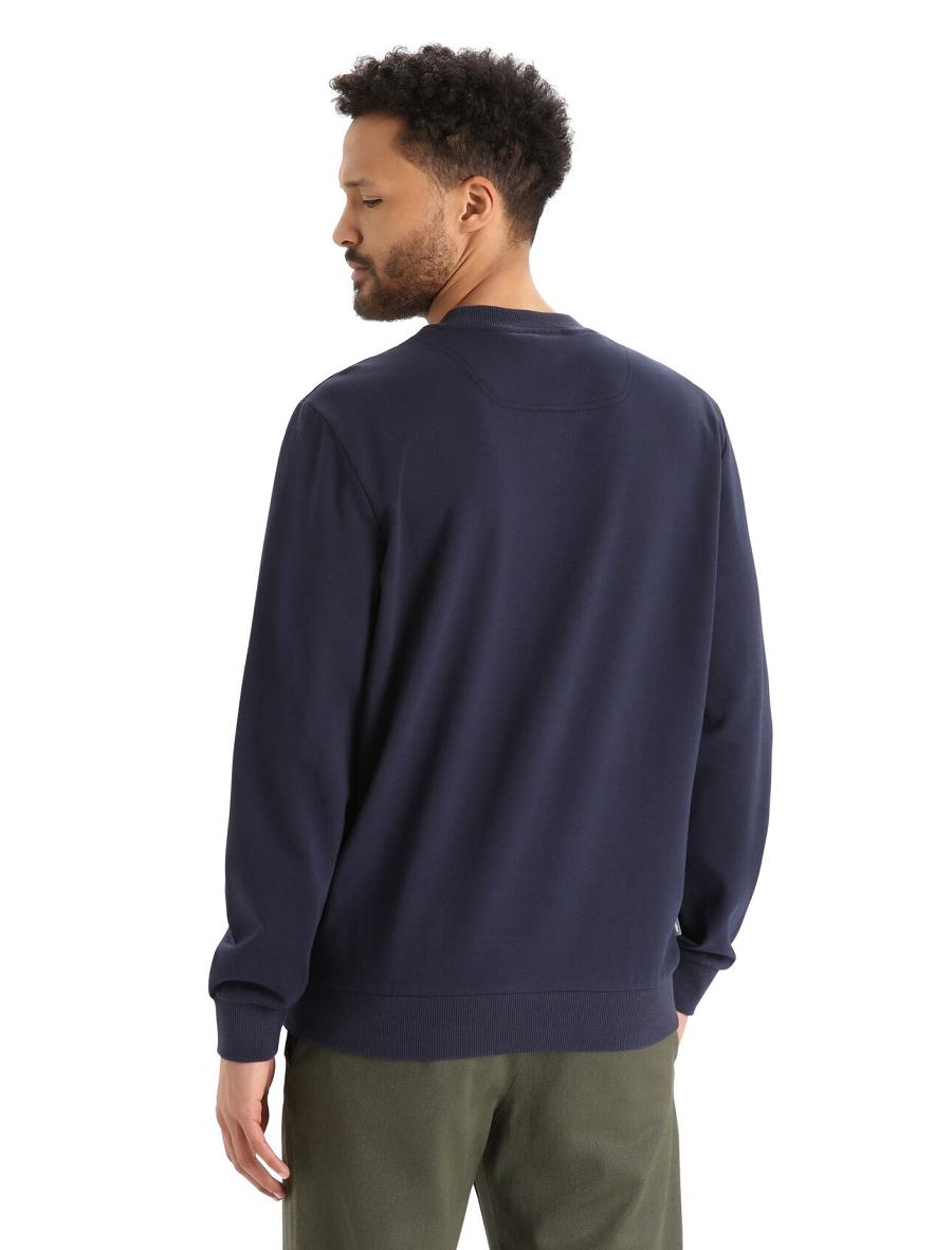 Midnight Navy Men's Icebreaker Merino Central II Long Sleeve Sweatshirt Hoodie | USA 1275GSOL